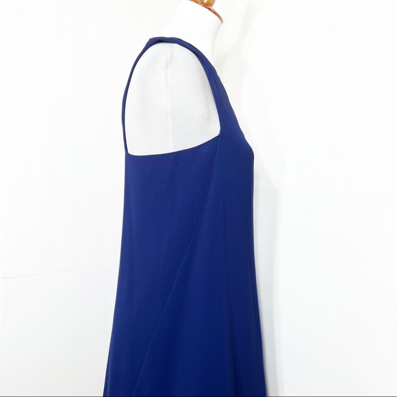 Trina Turk Royal Blue Racerback Cutout Sleeveless Mini LBD Shift Dress Size 4 - Picture 6 of 11